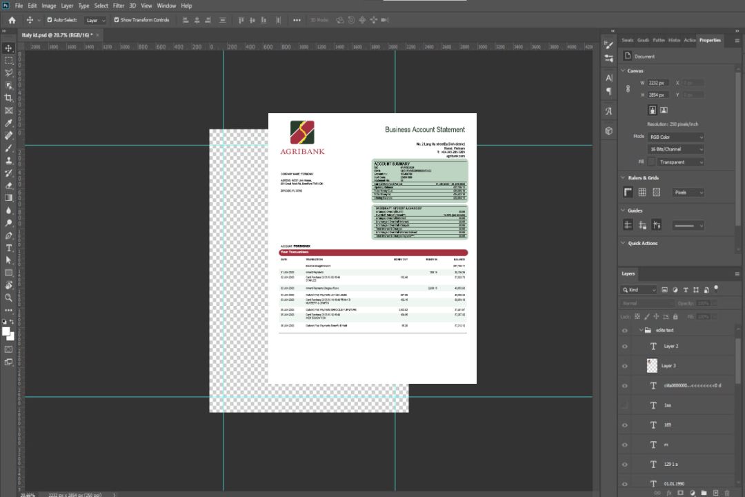 Modèle Word et PDF de déclaration d'entreprise Agribank template